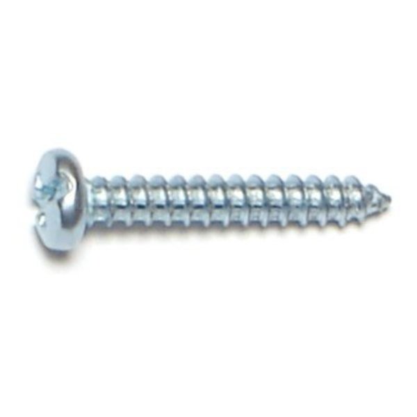 Midwest Fastener Sheet Metal Screw, #4 x 3/4 in, Zinc Plated Steel Pan Head Combination Drive, 100 PK 03154